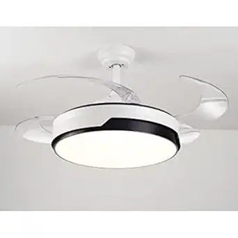 ELIANTE 44 inch White Finish Metal Body, Translucent Abs Blades, Dimmable Led Ceiling Fan Chandelier