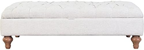 JTF Furniture Molly Footstool Fabric Cream with Wooden Turned Legs & Stud Detail Internal UK Manufactured