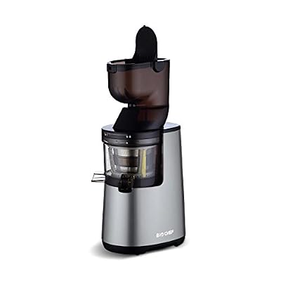 BioChef Extracteur de Jus BioChef Atlas Whole Slow Juicer PRO - 400W / 40 tr/min, Grande Ouverture, Moteur très puissant - Garantie À VIE sur le moteur et 1 an Commerciale (Argent)