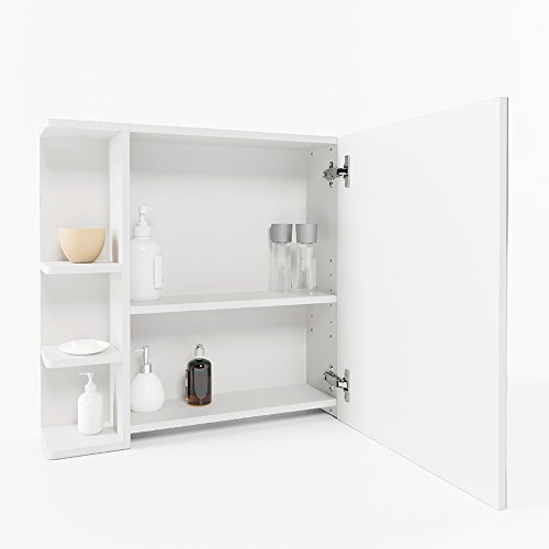 Badezimmerspiegel Spiegel Hängespiegel Spiegelschrank Badezimmermöbel Badspiegel 80×64 cm Weiß - 6