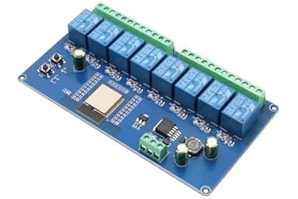 ESP 8-kanals relämodul: WiFi Bluetooth BLE modul ESP-32-relä, utvecklingskort, DC 5–30 V, strömförsörjningsrelä, för ESP-sekundärutvecklingskort (LC-Relay-ESP-8R-D5)