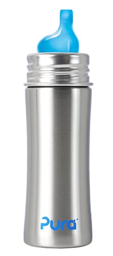 Pura Kiki Sippy Bottle Natural Sipper Spout (X-Large, 11 oz, Stainless)