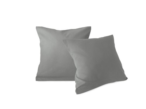 Doppelpack zum Sparpreis – Baumwoll-Kissenbezüge – Wohndekoration in schlichtem Design – 8 modernen Uni-Farben und 3 Größen, 40 x 40 cm, grau - 2
