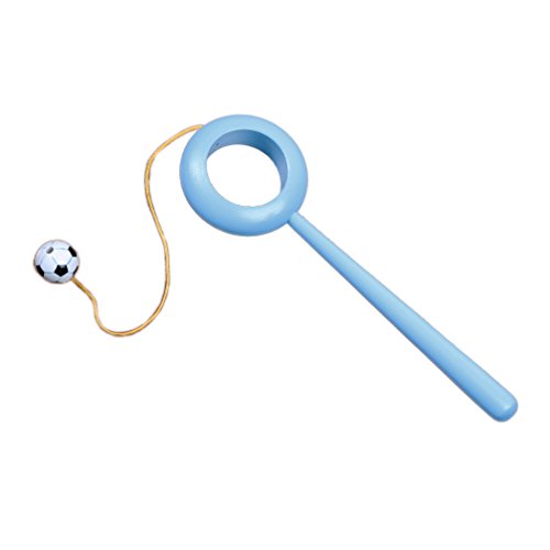 Preisvergleich Produktbild Celebration Wurfspiel Fang den Ball Holzspielzeug Fußball groß 28 cm - blau