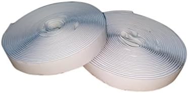 1CM Wide 5 Meter Long(5.46 Yards) Self Adhestive Hook and Loop Strips Set with Super Sticky Glue Nylon Fabric Fastener White