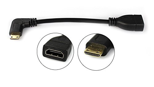 COM-FOUR® HDMI Buchse auf Mini HDMI Stecker Adapter vergoldet schwarz (links gewinkelt) - 2