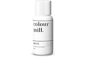 Colour Mill Colorant alimentaire à base d'huile, 20 ml, couleurs pour tous les glaçages, chocolat, pâte et plus (blanc)