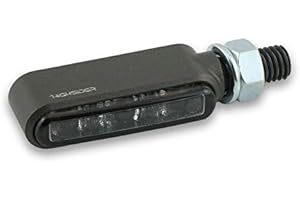 HIGHSIDER Bronx cnc Motorrad LED Blinker, schwarz, getöntes Glas, E-geprüft, (2er-Pack) (Titan)