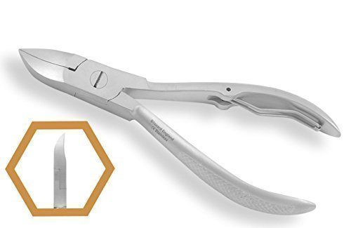 Blizzard Podiatry CONCAVE Toe Nail Clipper Nipper - Patient Use Only Chiropody Cutter Instrument With CHEQUERED Handles - 12cm Stainless Pedicure Plier - CE Approved Foot Care Tool