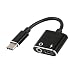 Produktbild Baoblaze Für Android 2 in 1 USB-C Ladekabel und Klinke Aux Kabel Lautsprecherkabel Kopfhörerkabel - Schwarz