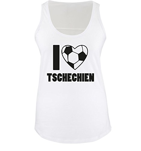 I LOVE TSCHECHIEN – Damen Tank Top – Weiss / Schwarz Gr. XXL