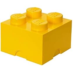 Brique de rangement LEGO 4 plots, Boîte de rangement empilable, 5,7 l, jaune