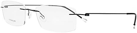 Tianou Rimless frame Titanium alloy material light eyeglasses frame (Black)