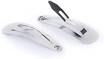 amyjazz Lot of 50 Silver Snap Hair Clips 40mm Craft Bow