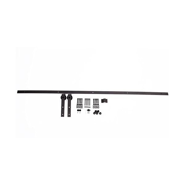 HOMCOM Modern Sliding Barn Door Closet Hardware Track Kit Track System Unit For Single Wooden Door 6.5FT /2000mm - Image 3