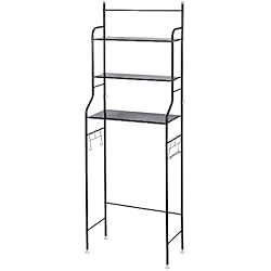 Wefun Etagère de Salle de Bain，Etagère de Rangement，Meuble et Stockage Rangement pour la Salle de Bain,Casiers de Rangement,Idéal WC et Salle de Bain (Noir)