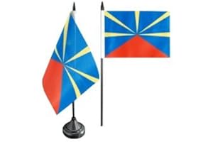 Digni® Drapeau de Table France Réunion, Mini Drapeau - 10 x 15 cm