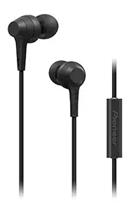 Pioneer SE-C1T Wired in Ear Headphone with Mic (Charcoal Black)