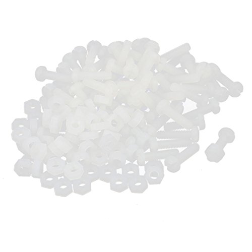 Preisvergleich Produktbild sourcingmap® 70 Stück M4 x 15mm Nylon metrische Senkschrauben mit Sechskantmuttern