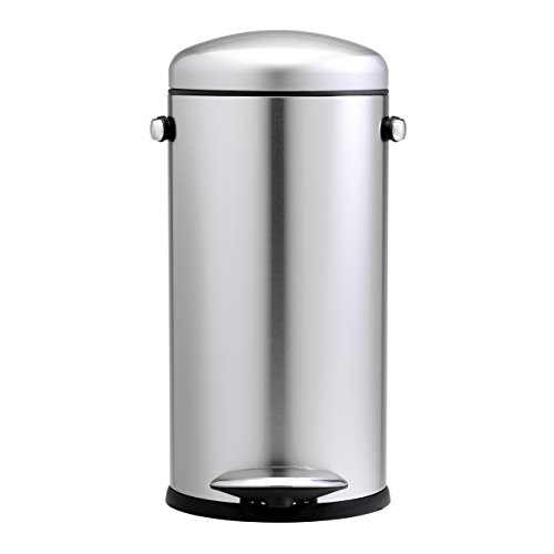 Simplehuman CW1880 Runder Treteimer, Edelstahl gebürstet, Retro-Stil - 2