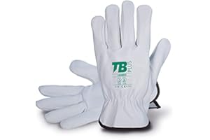 GROUP TB TOMÁS BODERO GROUP 10 Pares Guante Piel Flor Vacuno Gris TB Plus 160IBSZ. Guante Protección Riesgo Mecánico EN388 y Térmico EN407. Guante de Seguridad Certificado CE Categoría II (10)