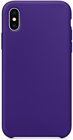 iPhone X Silicone Case, LINDIANSHUMA Liquid Silicone Gel Rubber Shockproof Case with Soft Microfiber Cloth Lining Cushion for Apple iPhone X,Ultra Violet