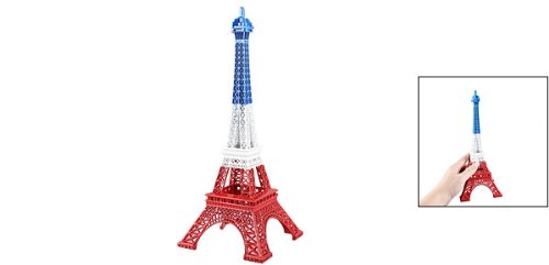 25.5cm Rot Blau Weiß Antike Französisch Miniatur Eiffelturm Modell Dekor de - 2
