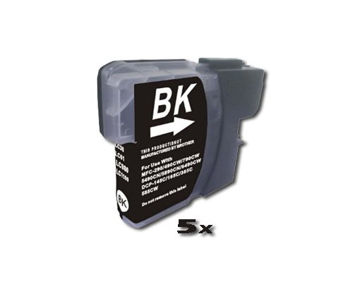 5 Druckerpatronen black kompatibel Brother LC985 MFC-J615w - 2