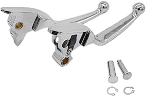 S SYUU Chrome Palancas de embrague del freno de aluminio Compatible con Harley Davidson Street Glide FLHX Road King FLHR Road Glide FLTR FLHTCU 08-13