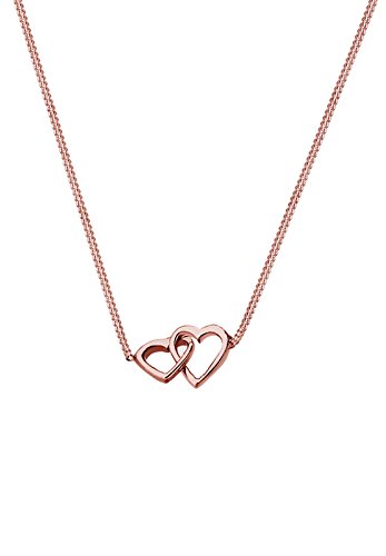 Elli Damen-Kette mit Anhnger Herz verflochten Rosgold 925 Silber 45 cm - 0108450615_45