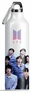 Photo Lab BTS Sipper Aluminium Water Bottle (600ml, White)