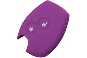 SALPIE Cover Guscio Colorato Silicone Morbido Scocca Chiave Telecomando 2 Tasti Compatibile conRenault Dacia Logan Sandero Duster Express Clio Twingo Modus Kangoo (Viola, Cover Silicone)
