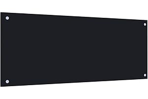 AUVYI Küchenrückwand aus Hartglas 100x40 cm Schwarz Spritzschutz Glas Herd Spritzschutz Küche Glas Hinter Herd Küchen Wandschutz Glasplatte Küche