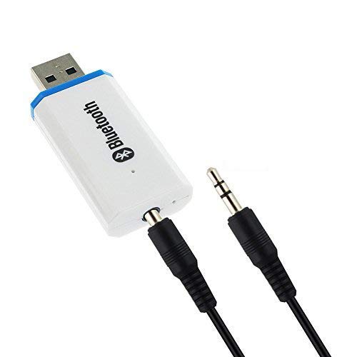 YETOR - Adaptador de receptor Bluetooth inalámbrico para auto, receptor de música, adaptador de coche con Bluetooth, sistema de sonido estéreo (entrada auxiliar) con cable de 3,5 mm (LY-W)