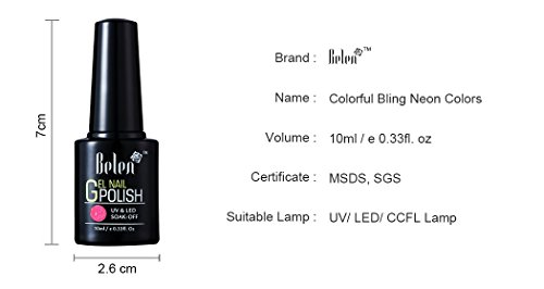 Belen UV Nagellack Nail Art Polish Soak Off Bunte Glitzer Effekt Farblack 1x10ML - 2