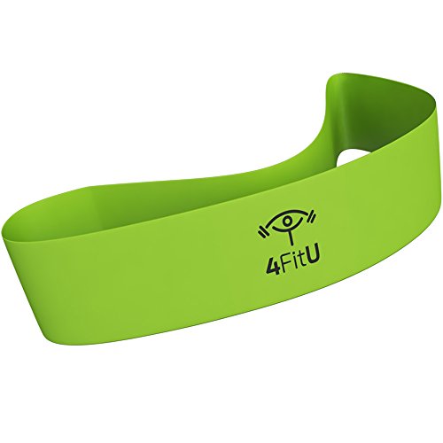 4FitU Fitnessbänder / Trainingsbänder, verschiedener Widerstand (Leicht, Mittel, Schwer). Ideal für Krafttraining, Yoga und Pilates. 100 % Naturlatex, verschiedene Widerstände Complete Resistance Set of 4 Bands - 7