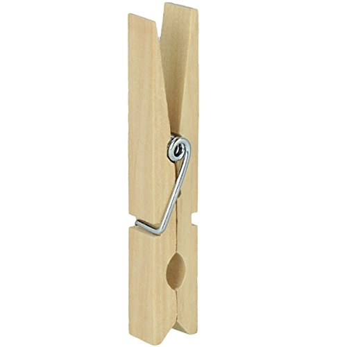 50x Wäscheklammern aus Holz Braun 7 cm Starke Federn für die alltägliche Wäsche Wäscheklammern aus Holz 50x, Starke Metall-Federn für die alltägliche Wäsche, Holz Wäscheklammern zum Basteln und Bemalen - 6