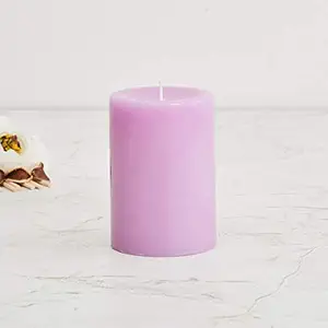 Home Centre Colour Connect Solid Lavender Pillar Candle