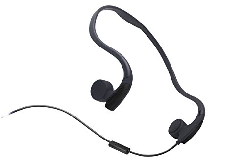 Preisvergleich Produktbild Sumeber, Knochenleitkopfhörer, mit Kabel und rauschunterdrückendem Mikrofon, wasserfest, für iOS / Android / PC, schwarz