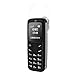 Price comparison product image Teepao Smallest Mobile Phone, Tiny Unlocked GSM Cell Phone with Earhook Wearable as Wireless Bluetooth Earphone with Mic Speaker Support SIM TF Card, Calls, SMS Messages, Voice Changer (Black)