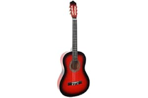 DIVA GROUP 38 Inch Full Size Acoustic Guitar Cutaway Design Hardwood Finish & Steel Strings (Red)