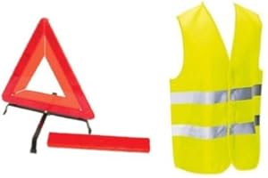 EQUILIBRE ET AVENTURE Kit auto sécurite : Gilet jaune EN471 + triangle de signalisation dans une housse à zip.