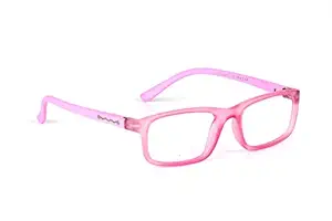 Implicit Zero Power Computer Glasses Spectacles With Blue Cut for Kids, Anti Glare Coating for Eye Protection & Anti Eyestrain (Pink)