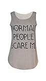 Womens Printed Slogan Vest Tank Top