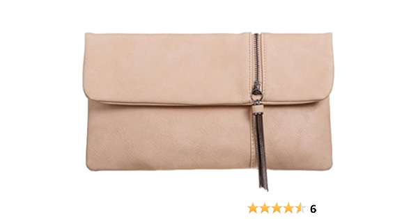 nude leather clutch