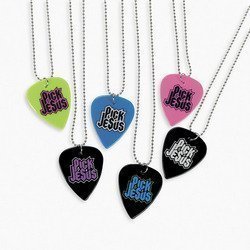 Pick Jesus Guitar Pick Necklaces (1 Dozen) Bulk [Toy]