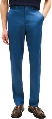 Tommy Hilfiger Uomo Pantaloni Chino Core Harlem Essential Twill Relaxed Fit, Blu (Blue Jean), 34W/30L