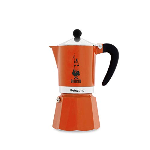 Bialetti 4993 Machine à Expresso pour 6 Tasses, Aluminium, Orange, 30 x 20 x 15 cm