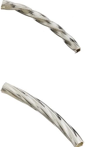 200pc Silver Plated Shinny Twisted Curved Spacer Tube 30x3mm BB1020