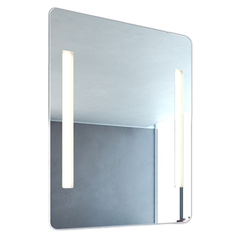 NEG Badspiegel MITRA 80x60cm (HxB) Spiegel (abgerundet) mit integrierter und energiesparender LED-Beleuchtung (warmweiß 3000 Kelvin) IP44 - 5